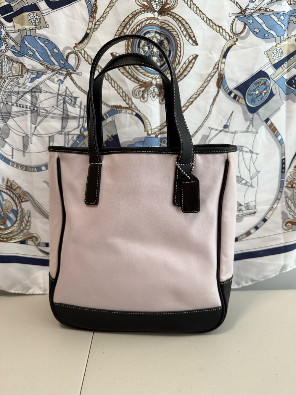 Coach vintage white and Black Canvas Tote Bag